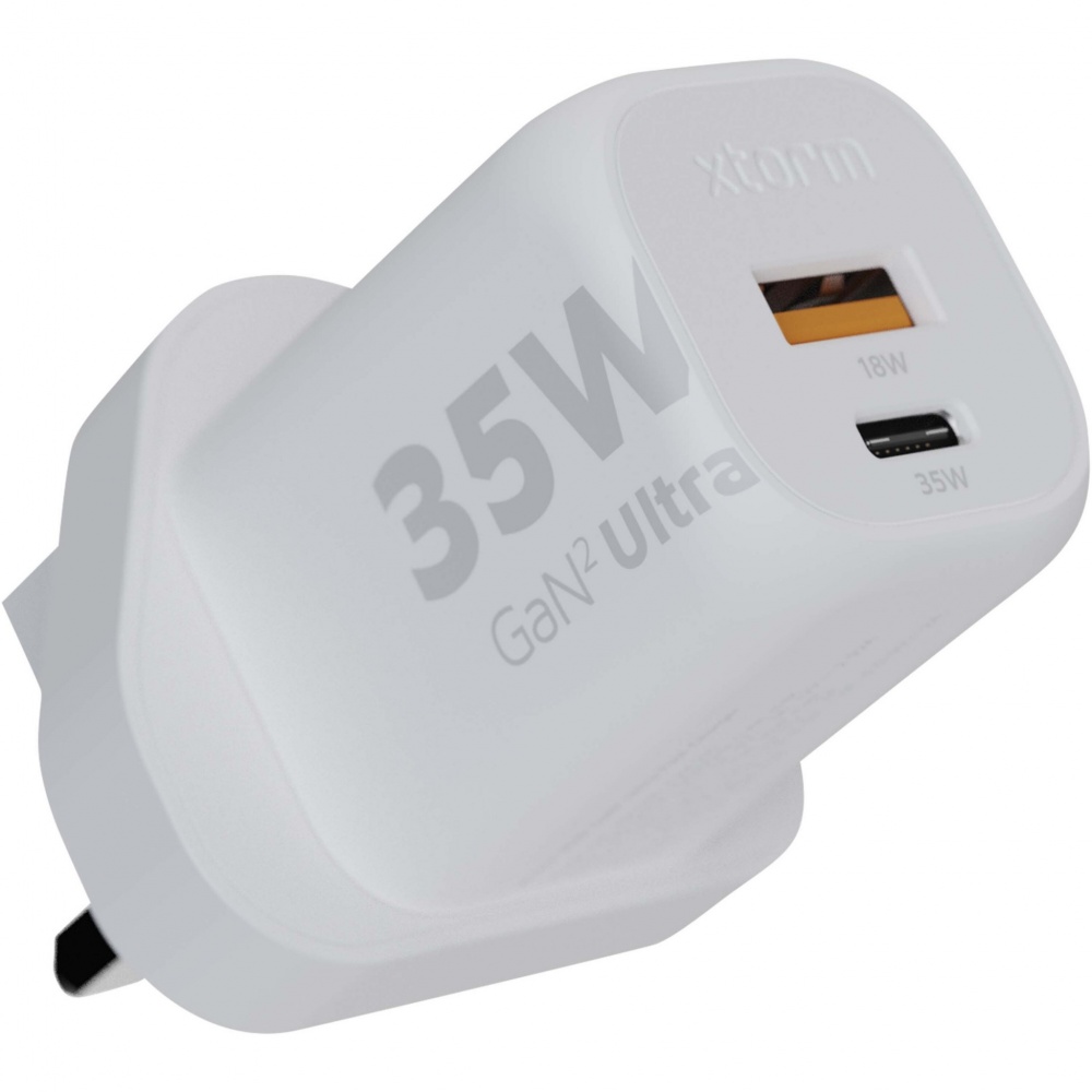 Logotrade promotional item image of: Xtorm XEC035 GaN² Ultra 35W wall charger - UK plug