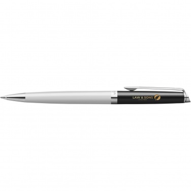 Logotrade promotional item picture of: Hemisphere colour blocking ballpoint pen with palladium trim
