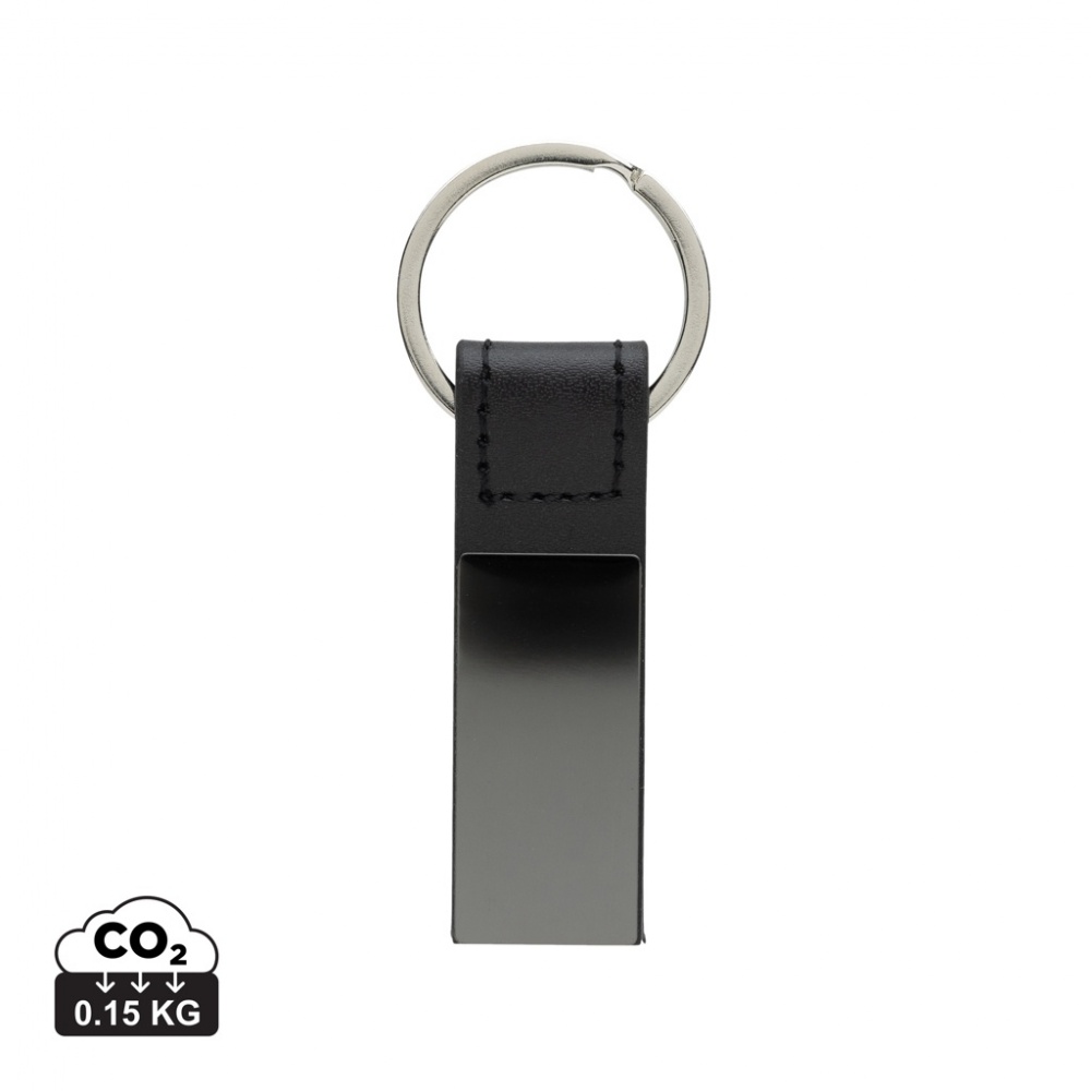 Logotrade promotional giveaways photo of: Luxury PU keychain RCS recycled zinc alloy