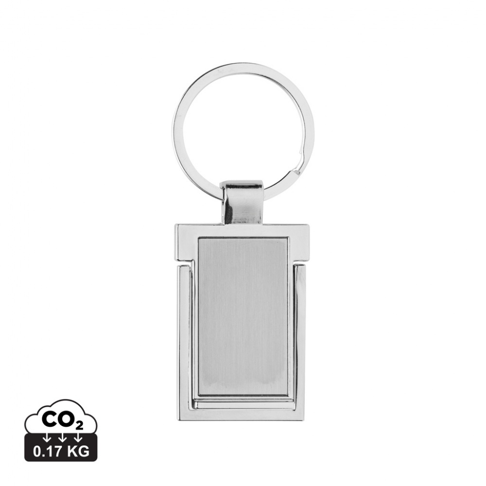 Logo trade promotional giveaway photo of: RSC recycled zinc alloy phone stand keychain