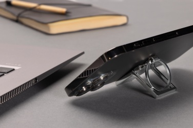 Logotrade promotional merchandise image of: RSC recycled zinc alloy phone stand keychain