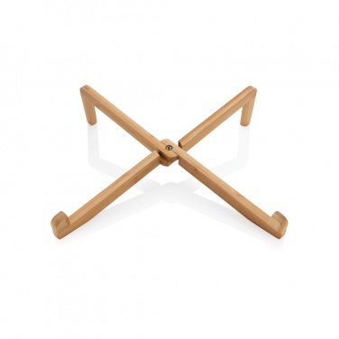 Logo trade corporate gift photo of: Bamboo portable laptop stand