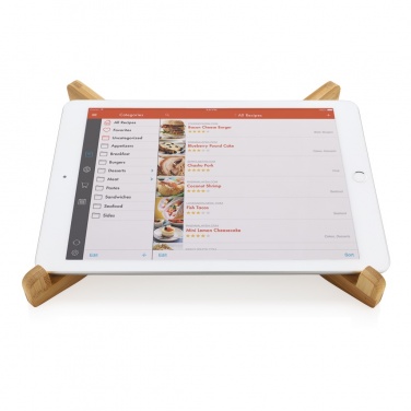 Logo trade promotional items picture of: Bamboo portable laptop stand