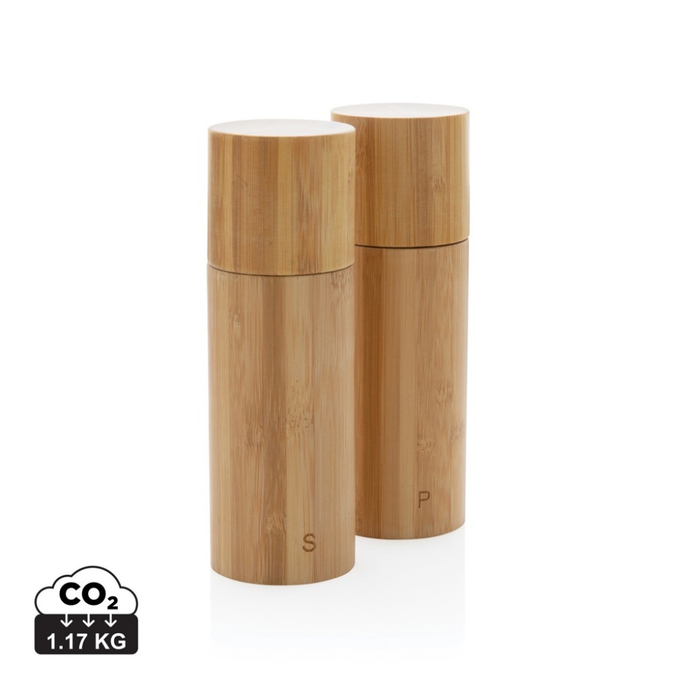 Logo trade promotional items image of: Ukiyo bamboo salt and pepper mill set