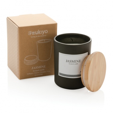 Logo trade promotional giveaways image of: Ukiyo deluxe scented candle with bamboo lid