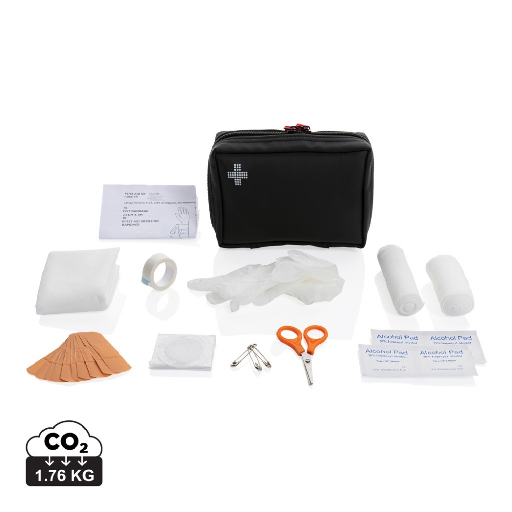 Logotrade promotional products photo of: RCS recycled nubuck PU pouch  first aid set