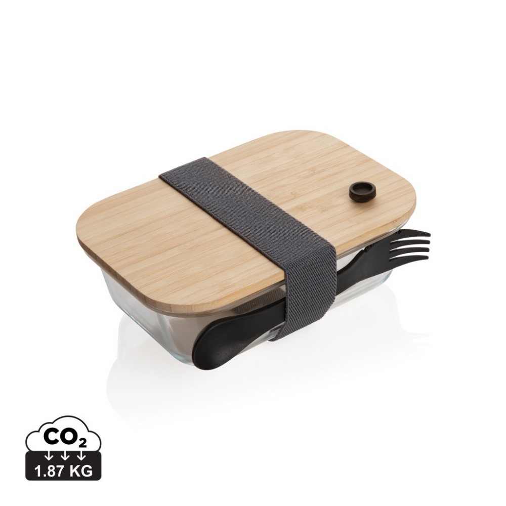 Logotrade advertising product picture of: Glass lunchbox with bamboo lid