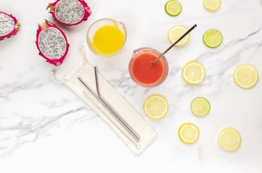 Logo trade advertising products picture of: Reusable stainless steel 3 pcs straw set