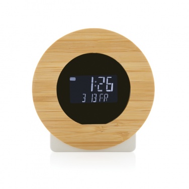 Logotrade advertising product image of: Utah RCS rplastic and bamboo LCD desk clock