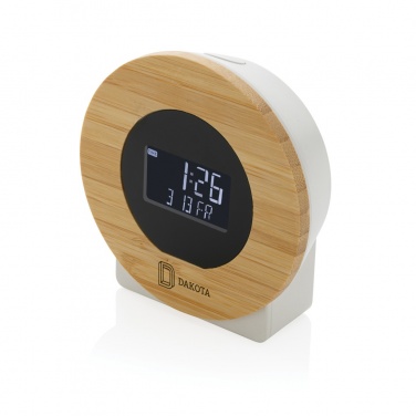 Logotrade promotional gift image of: Utah RCS rplastic and bamboo LCD desk clock