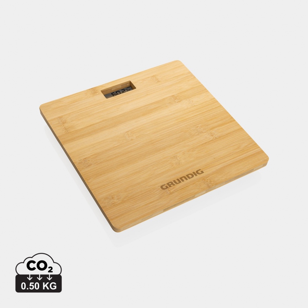 Logo trade promotional product photo of: Grundig Bamboo Digital Body Scale