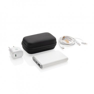 Logo trade promotional items image of: Surge RCS recyled PET 20W type C 3 pcs charging set