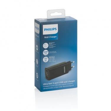 Logotrade corporate gift picture of: Philips 65W ultra fast PD 3-port USB wall charger