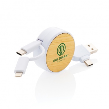 Logotrade promotional merchandise picture of: RCS recycled plastic Ontario 6-in-1 retractable cable