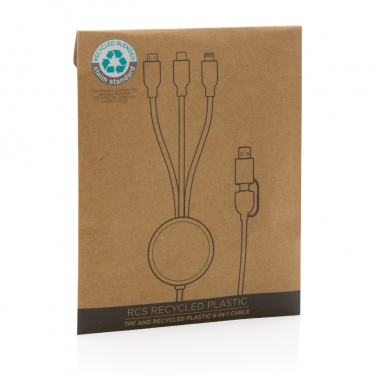Logotrade promotional gift image of: RCS recycled TPE and recycled plastic 6-in-1 cable