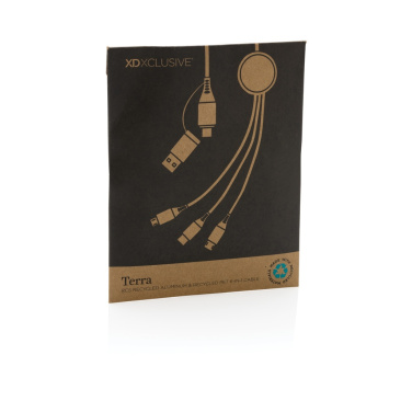 Logo trade promotional gifts picture of: Terra RCS recycled aluminium 120cm 6-in-1 cable