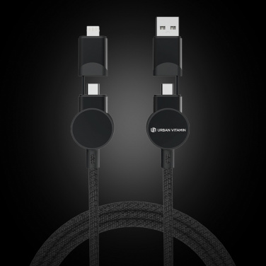 Logo trade promotional merchandise picture of: Oakland RCS recycled plastic 6-in-1 fast charging 45W cable