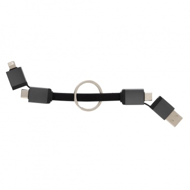 Logo trade advertising products image of: Terra recycled aluminum 4 in 1 60W fast charging cable