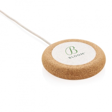 Logo trade promotional gifts picture of: Cork and Wheat 5W wireless charger