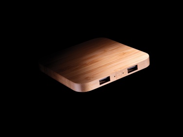 Logotrade promotional item picture of: Bamboo 5W wireless charger with USB
