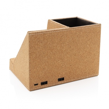 Logotrade business gift image of: Cork pen holder and 5W wireless charger