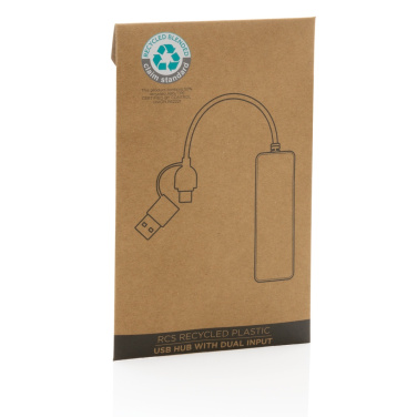 Logo trade business gift photo of: RCS recycled plastic USB hub with dual input