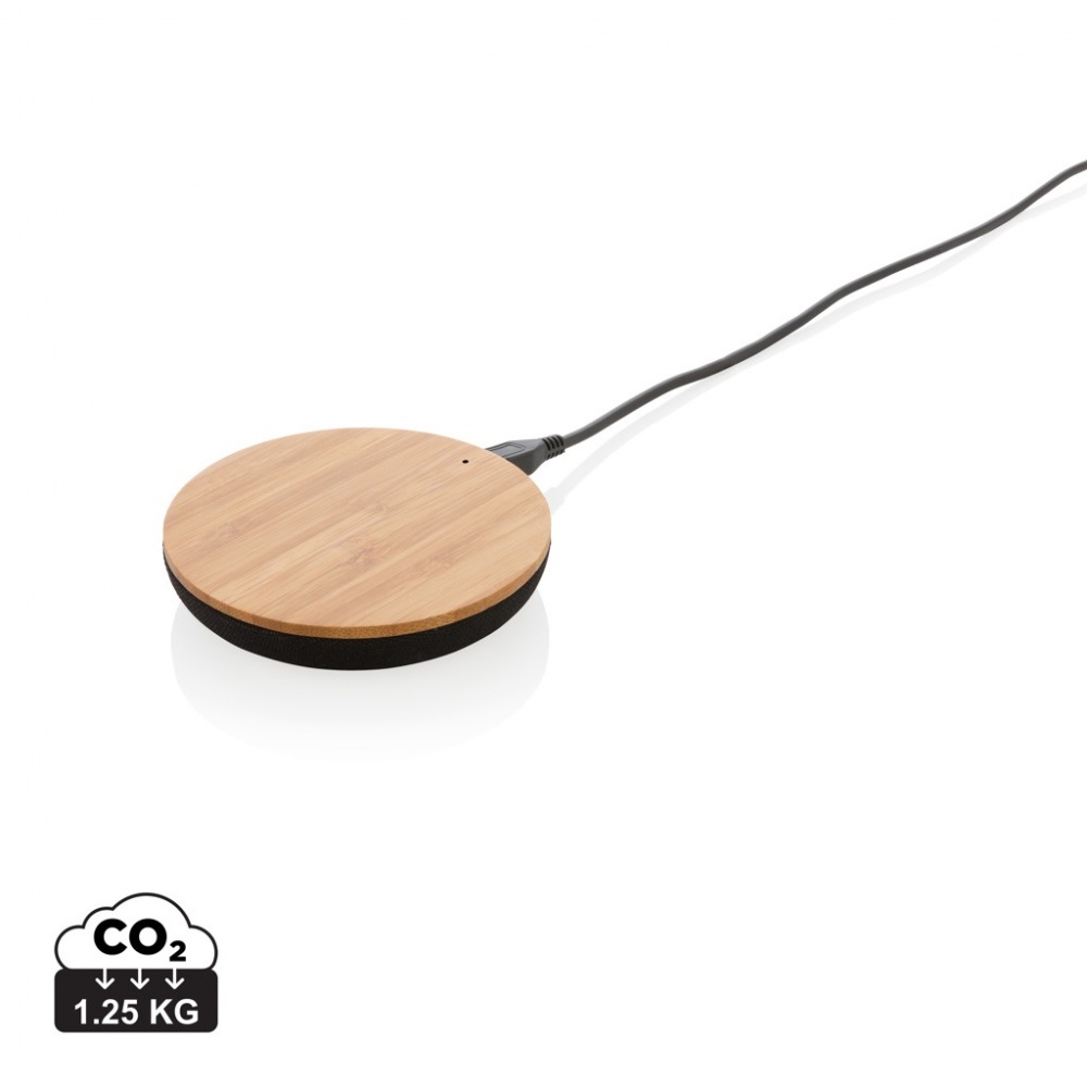 Logo trade promotional products image of: Bamboo X 5W wireless charger