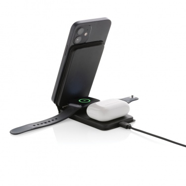 Logotrade promotional merchandise photo of: Swiss Peak RCS rPU 15W  3-in-1 magnetic wireless charger