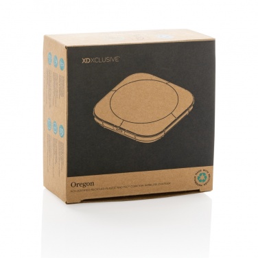 Logotrade promotional gift image of: Oregon RCS recycled plastic and cork 10W wireless