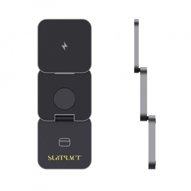 Logo trade promotional merchandise photo of: Terra RCS recycled aluminum foldable 3 in 1 15W charger