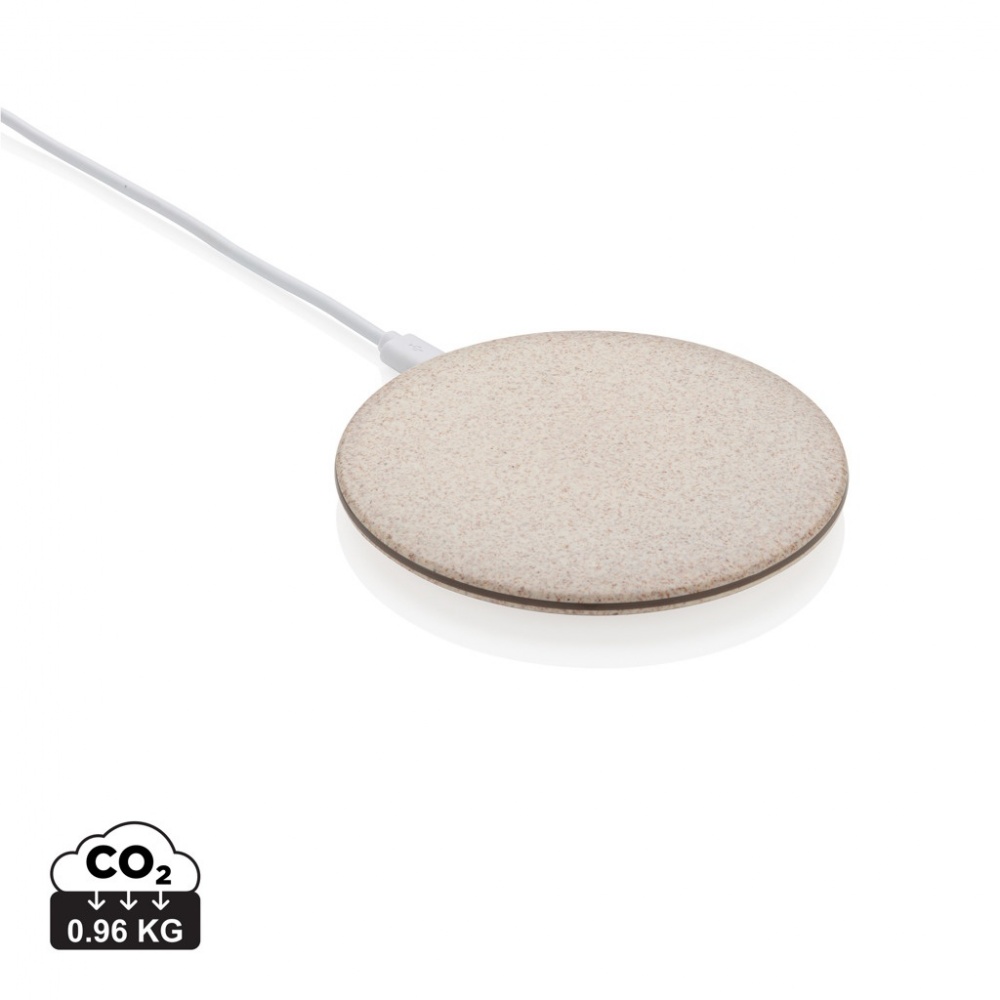 Logo trade advertising products picture of: 5W Wheat straw wireless charger