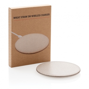 Logo trade business gift photo of: 5W Wheat straw wireless charger