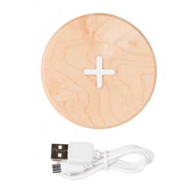 Logo trade promotional gift photo of: 5W wood wireless charger