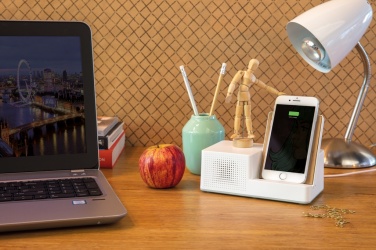 Logo trade promotional product photo of: Ontario 5W wireless charger with speaker