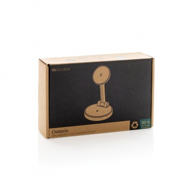 Logo trade business gifts image of: Ontario RCS rplastic 15W magnetic charging 2 in 1 stand