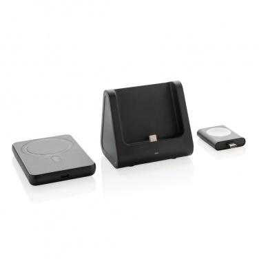 Logotrade promotional merchandise photo of: Powerbase RCS recycled plastic 3 in 1 charger with powerbank