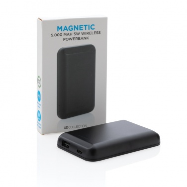 Logo trade promotional items image of: Magnetic 5.000 mAh 5W wireless powerbank
