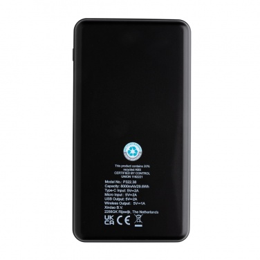 Logotrade promotional giveaway picture of: RCS recycled plastic 8000 mAh Wireless Powerbank