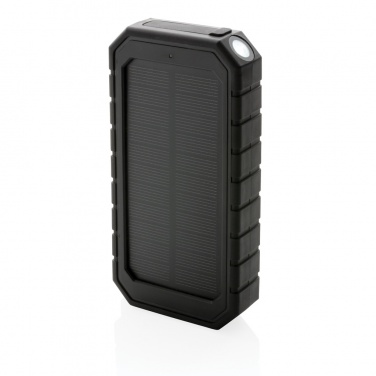 Logo trade business gift photo of: RCS recycled plastic Solar powerbank with 10W Wireless