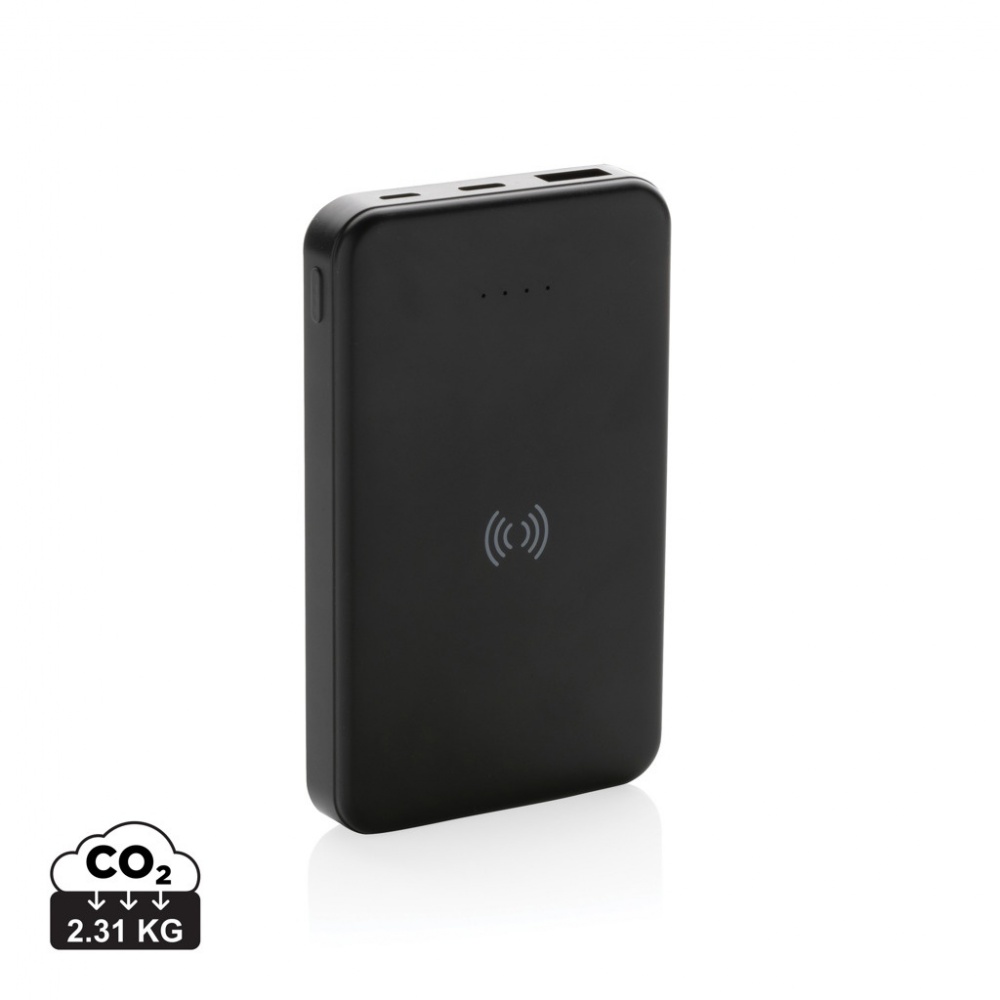 Logo trade business gift photo of: RCS recycled plastic 5.000 mAh 5W wireless powerbank