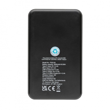 Logotrade promotional giveaway picture of: RCS recycled plastic 5.000 mAh 5W wireless powerbank