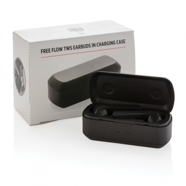 Logo trade promotional merchandise photo of: Free Flow TWS earbuds in charging case