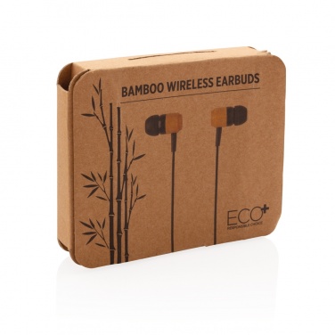 Logotrade business gifts photo of: Bamboo wireless earbuds