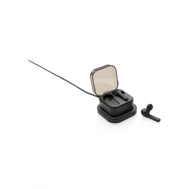 Logo trade promotional gifts image of: TWS earbuds in wireless charging case