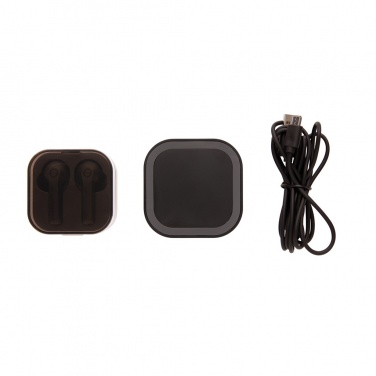 Logo trade promotional products image of: TWS earbuds in wireless charging case