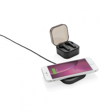 Logo trade corporate gift photo of: TWS earbuds in wireless charging case