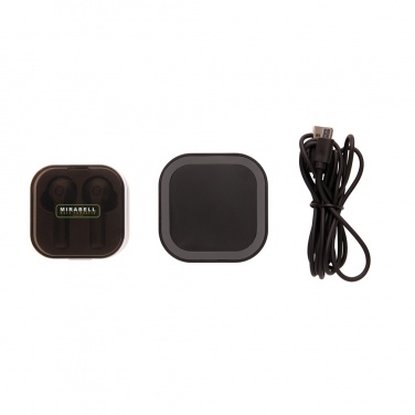 Logo trade promotional products image of: TWS earbuds in wireless charging case