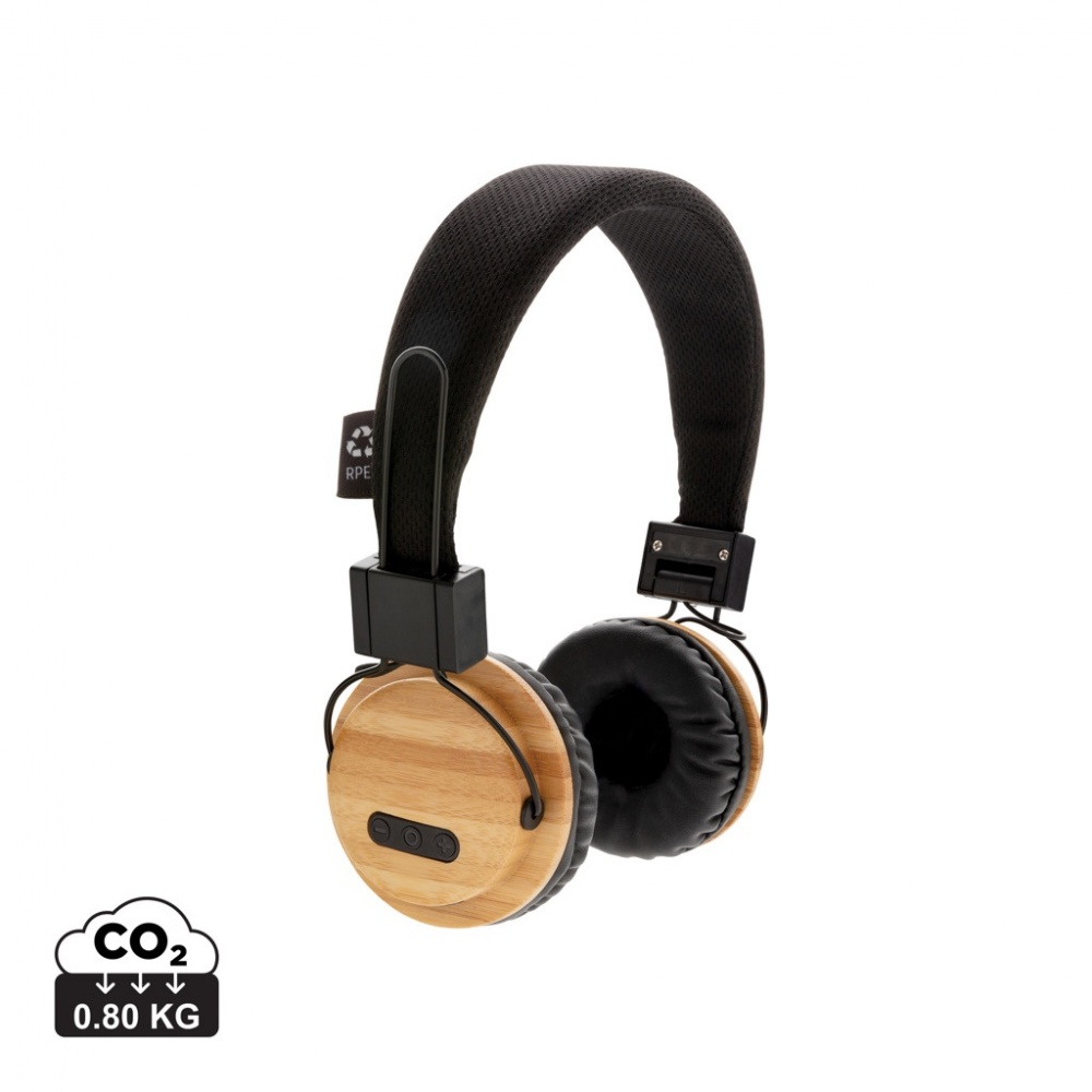 Logotrade corporate gift image of: Bamboo wireless headphone