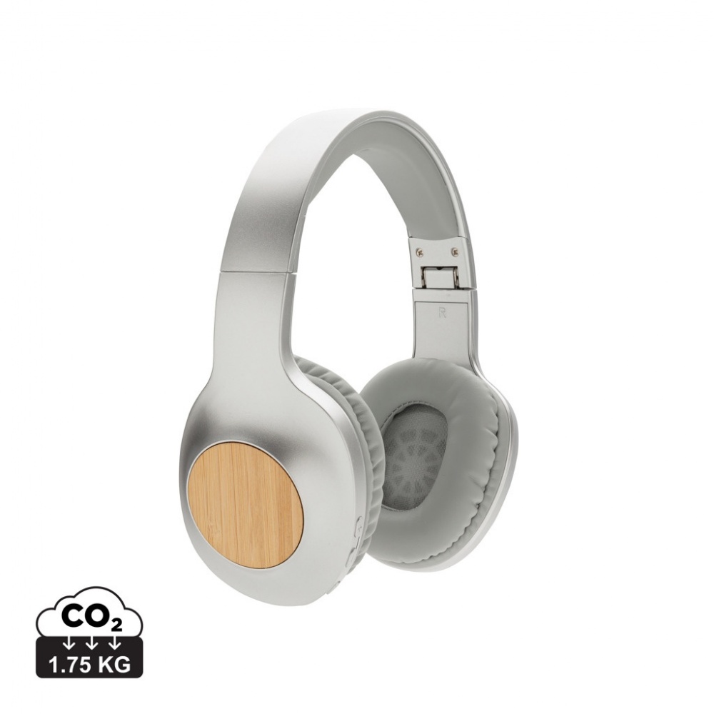 Logo trade promotional giveaways picture of: Dakota Bamboo wireless headphone