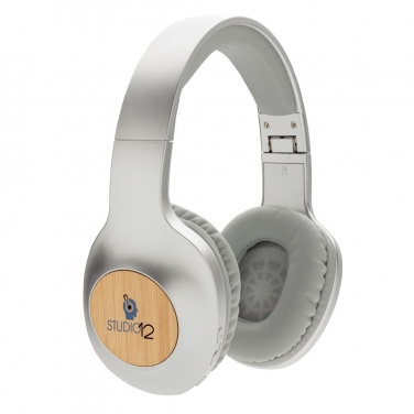 Logo trade corporate gift photo of: Dakota Bamboo wireless headphone